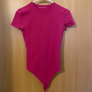 Abercrombie Short-Sleeve Cotton-Blend Seamless Fabric Crew Bodysuit